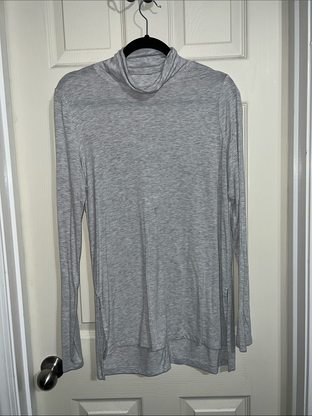 Light Gray Turtleneck Long-Sleeve Top